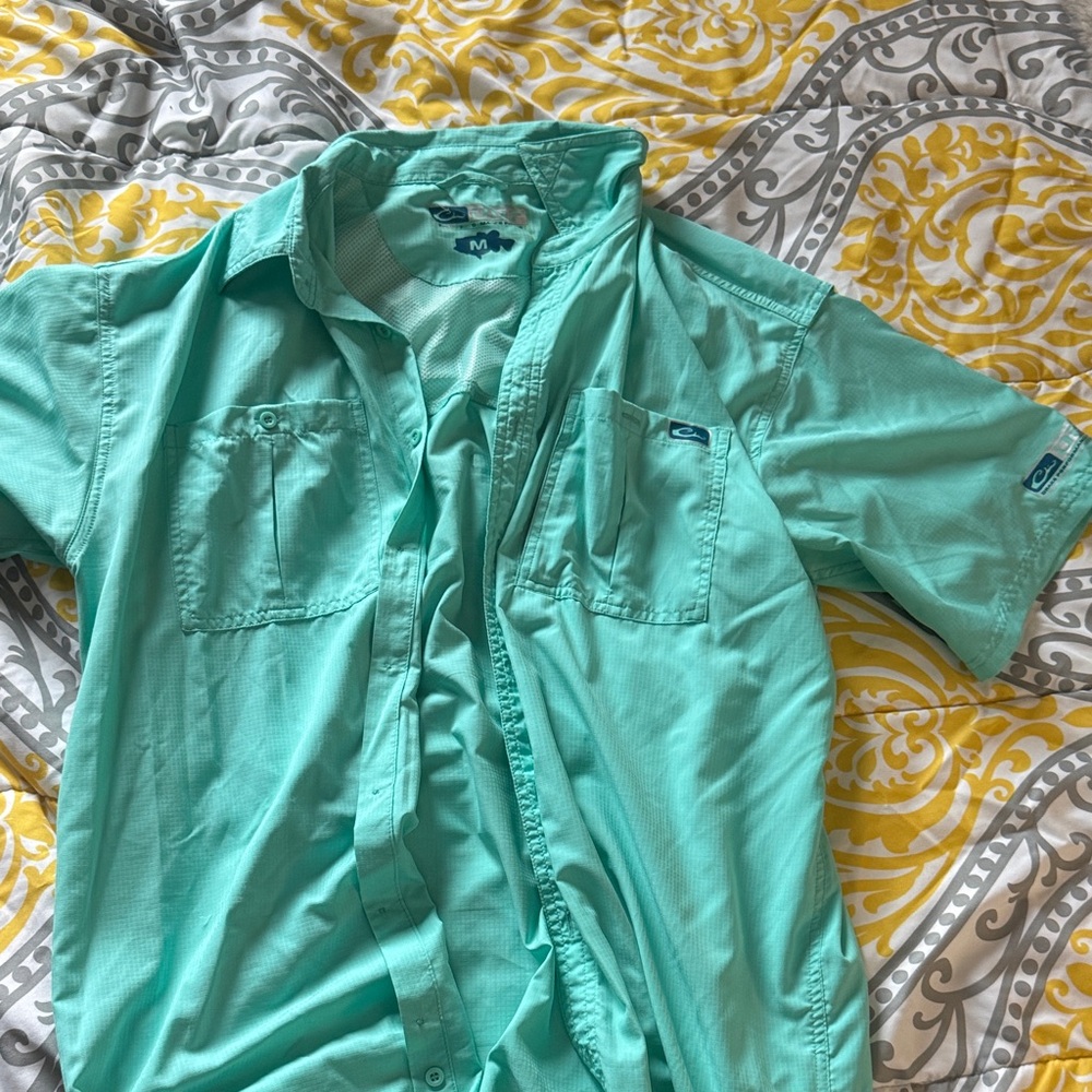 DPF Men’s Short Sleeve Fishing Shirt - Mint Green